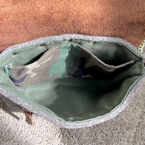 Sword and Plough Wool and Leather Cross Body Bag - Picture 5 of 7